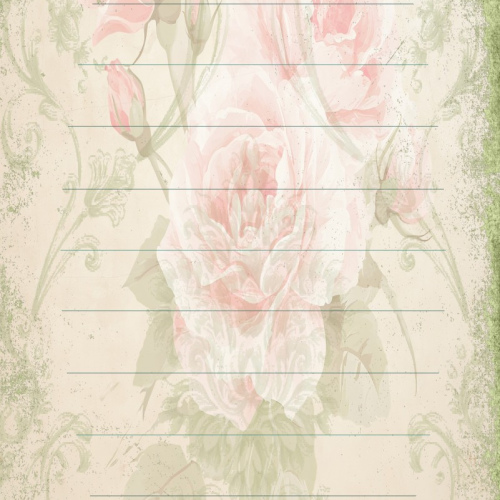 50 Sheet Printed Notepad (Pink Roses w/notes)