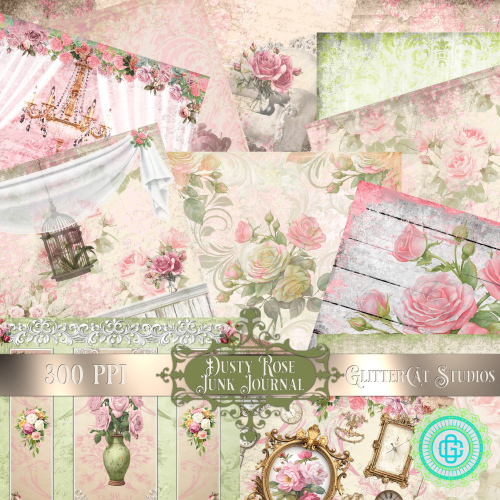 Dusty Rose Junk Journal Papers