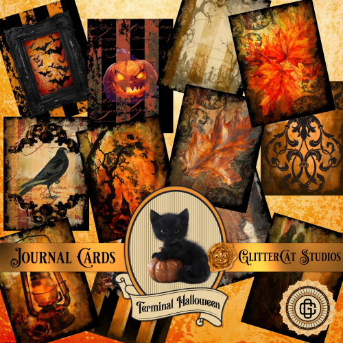 Terminal Halloween 3" x 4" ATC Journal Cards