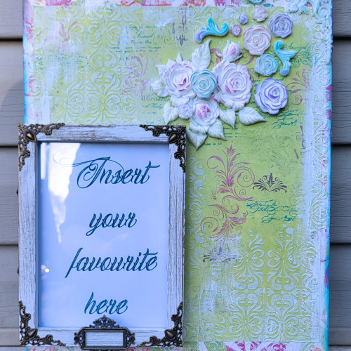 Mixed-media Spring Roses Canvas